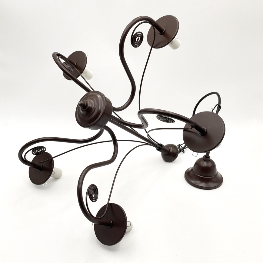 Brilagi - Chandelier on a chain COTTAGE 5xE14/40W/230V brown/white