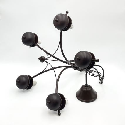 Brilagi - Chandelier on a chain COTTAGE 5xE14/40W/230V oak/white