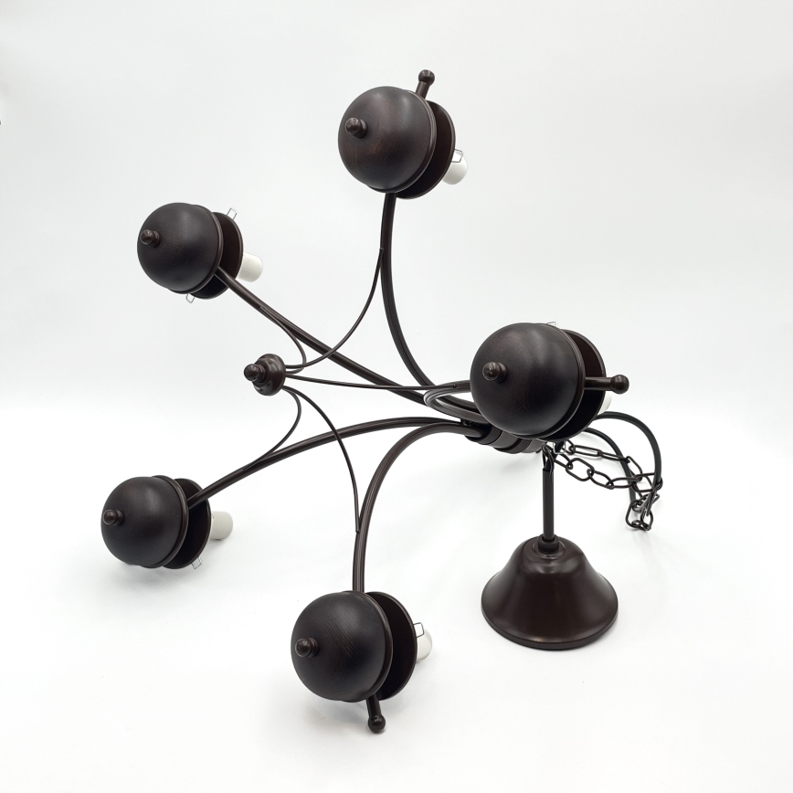 Brilagi - Chandelier on a chain COTTAGE 5xE14/40W/230V oak/white