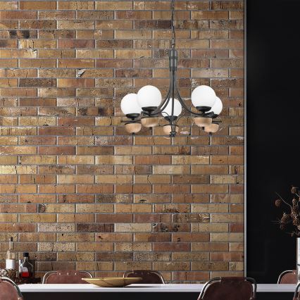 Brilagi - Chandelier on a chain COTTAGE 5xG9/40W/230V beech/white