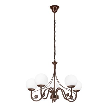 Brilagi - Chandelier on a chain COTTAGE 5xG9/40W/230V brown/white