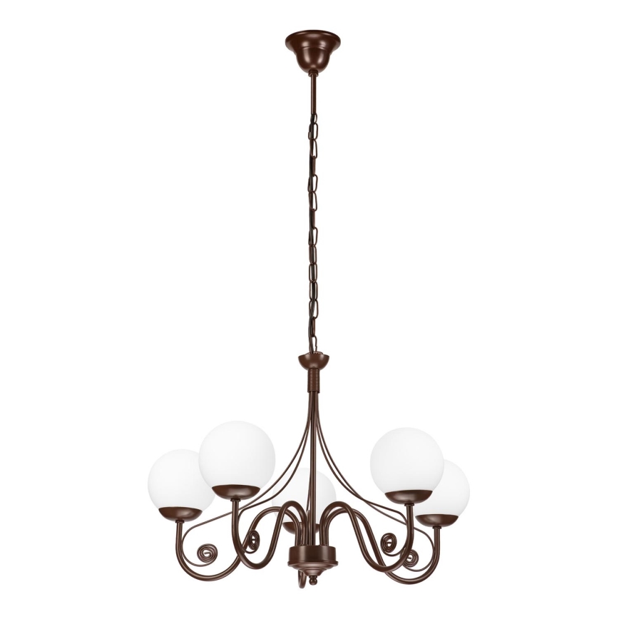 Brilagi - Chandelier on a chain COTTAGE 5xG9/40W/230V brown/white