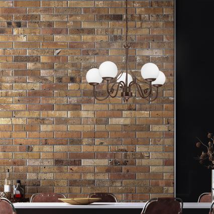 Brilagi - Chandelier on a chain COTTAGE 5xG9/40W/230V brown/white