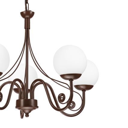 Brilagi - Chandelier on a chain COTTAGE 5xG9/40W/230V brown/white