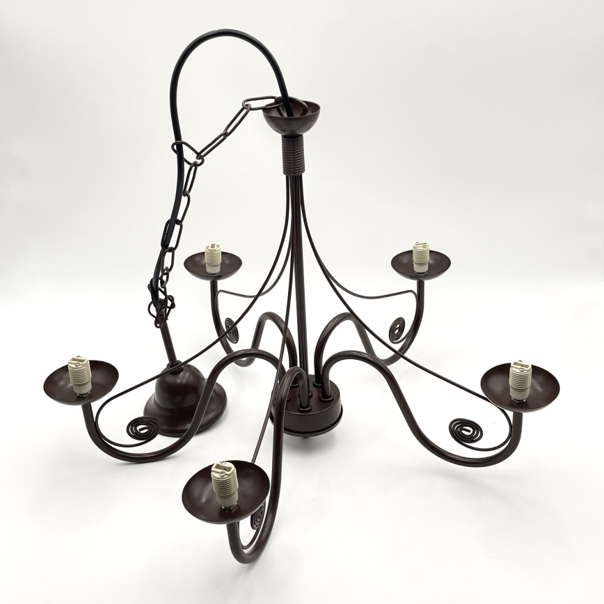 Brilagi - Chandelier on a chain COTTAGE 5xG9/40W/230V brown/white