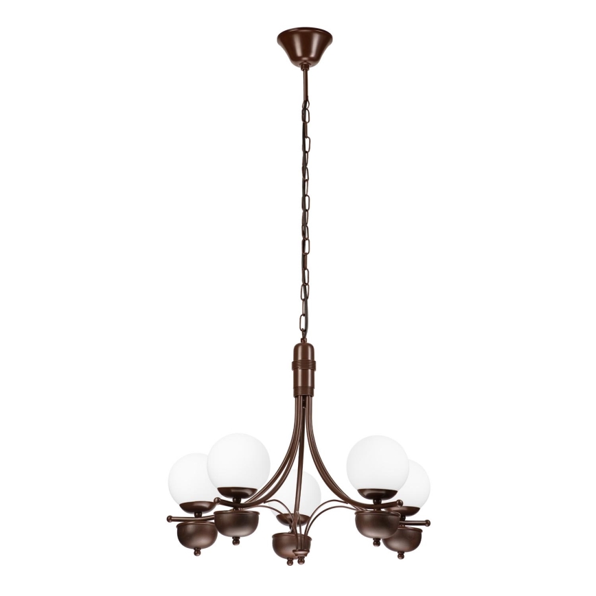 Brilagi - Chandelier on a chain COTTAGE 5xG9/40W/230V oak/white