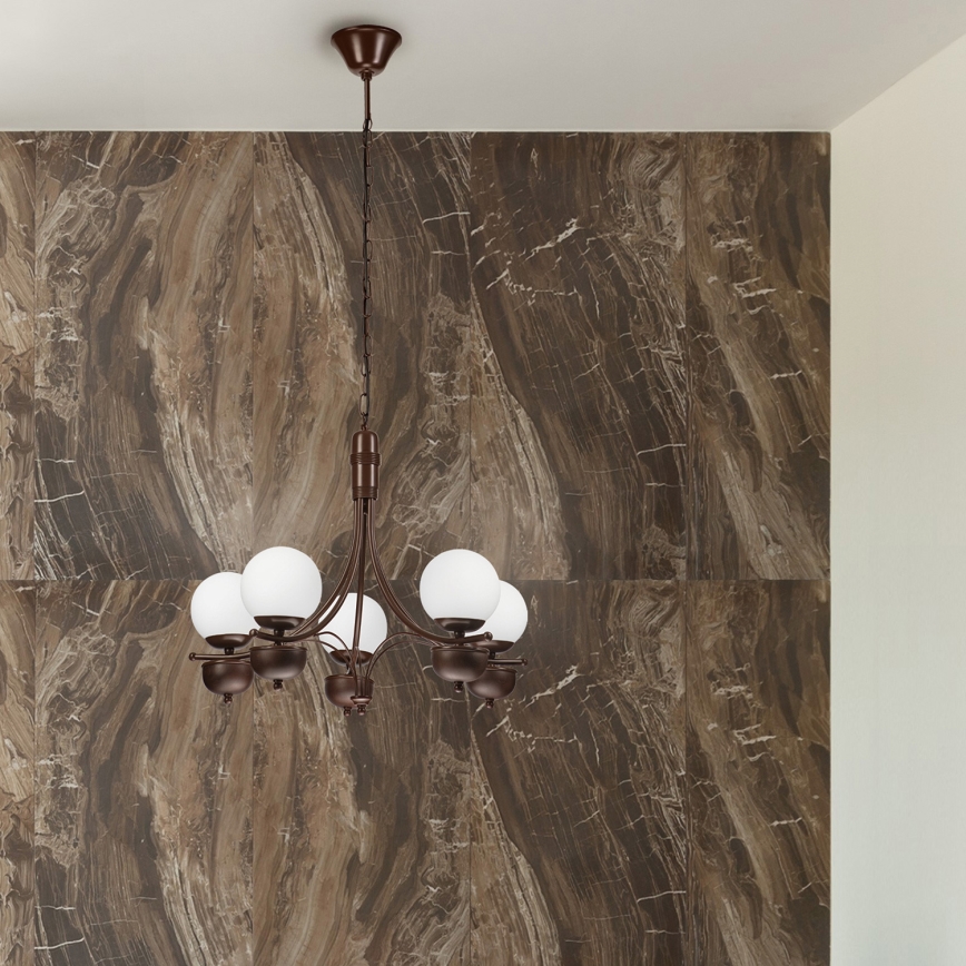 Brilagi - Chandelier on a chain COTTAGE 5xG9/40W/230V oak/white