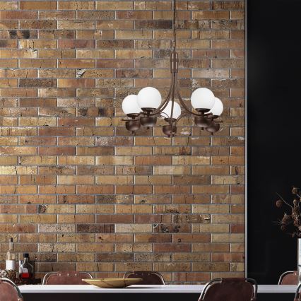 Brilagi - Chandelier on a chain COTTAGE 5xG9/40W/230V oak/white