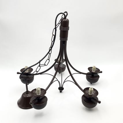 Brilagi - Chandelier on a chain COTTAGE 5xG9/40W/230V oak/white