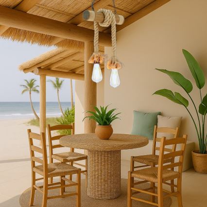 Brilagi - Chandelier on a chain KOS 2xE27/60W/230V beech