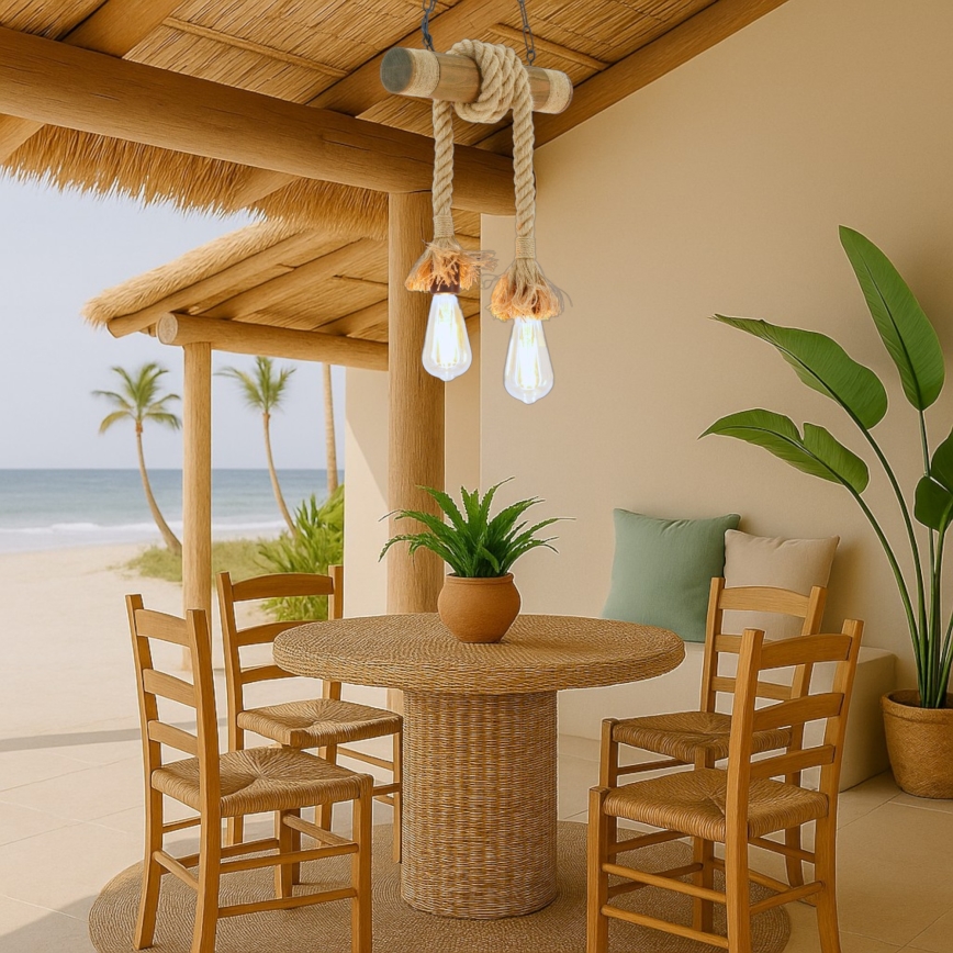 Brilagi - Chandelier on a chain KOS 2xE27/60W/230V beech