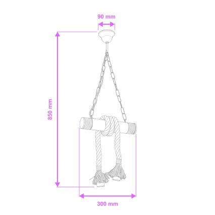 Brilagi - Chandelier on a chain KOS 2xE27/60W/230V beech