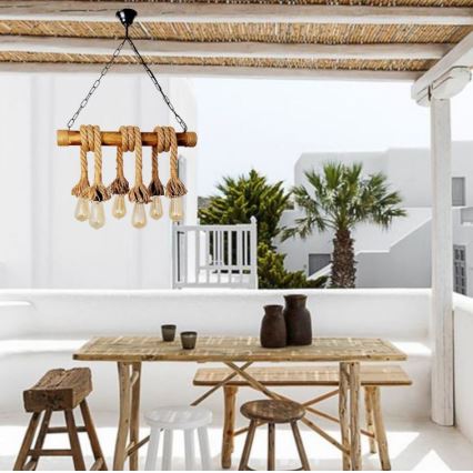 Brilagi - Chandelier on a chain KOS 6xE27/60W/230V beech