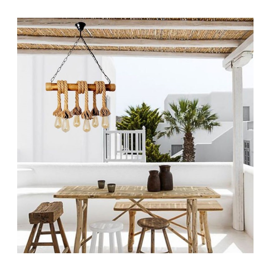 Brilagi - Chandelier on a chain KOS 6xE27/60W/230V beech