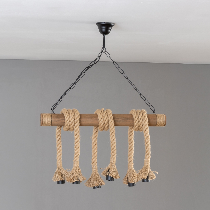 Brilagi - Chandelier on a chain KOS 6xE27/60W/230V beech