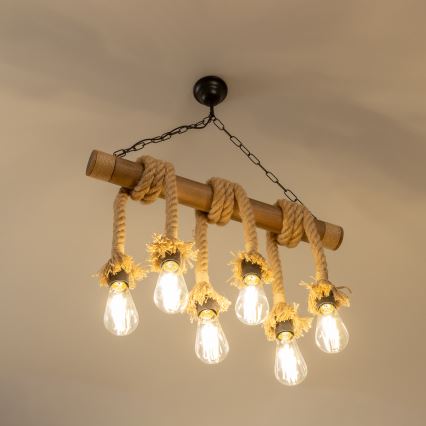Brilagi - Chandelier on a chain KOS 6xE27/60W/230V beech