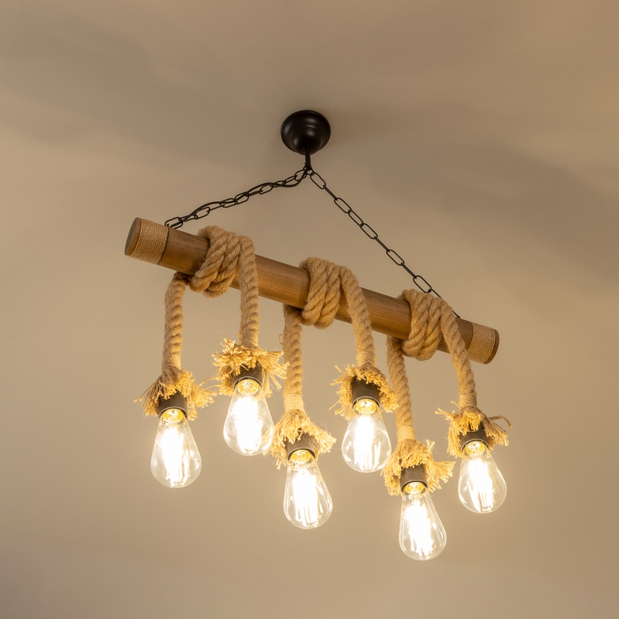 Brilagi - Chandelier on a chain KOS 6xE27/60W/230V beech