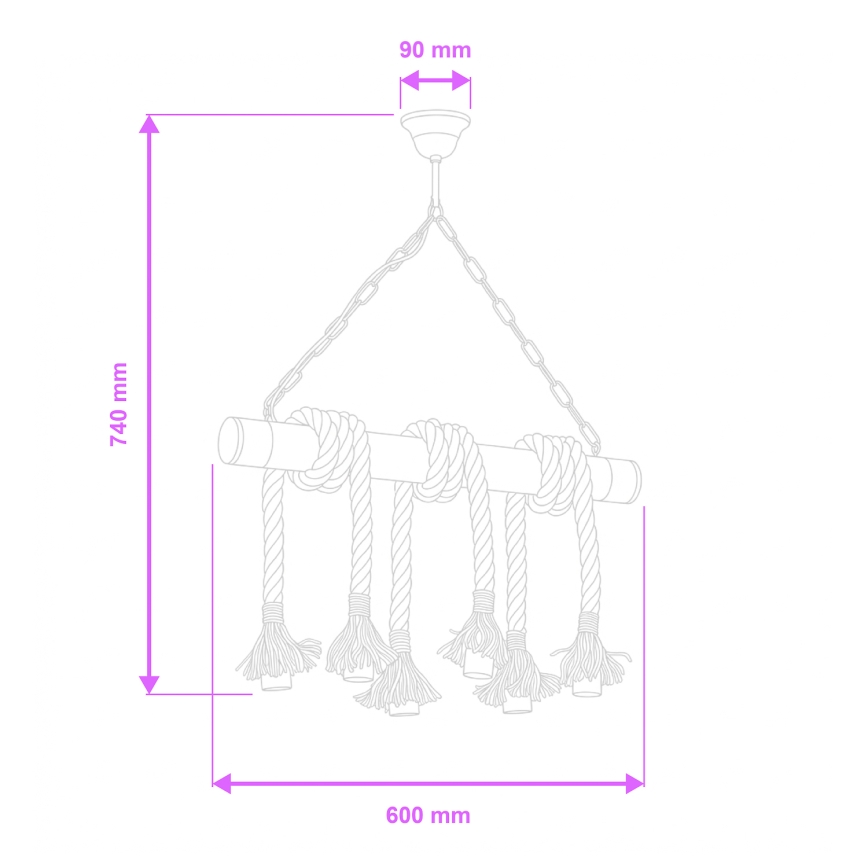 Brilagi - Chandelier on a chain KOS 6xE27/60W/230V beech