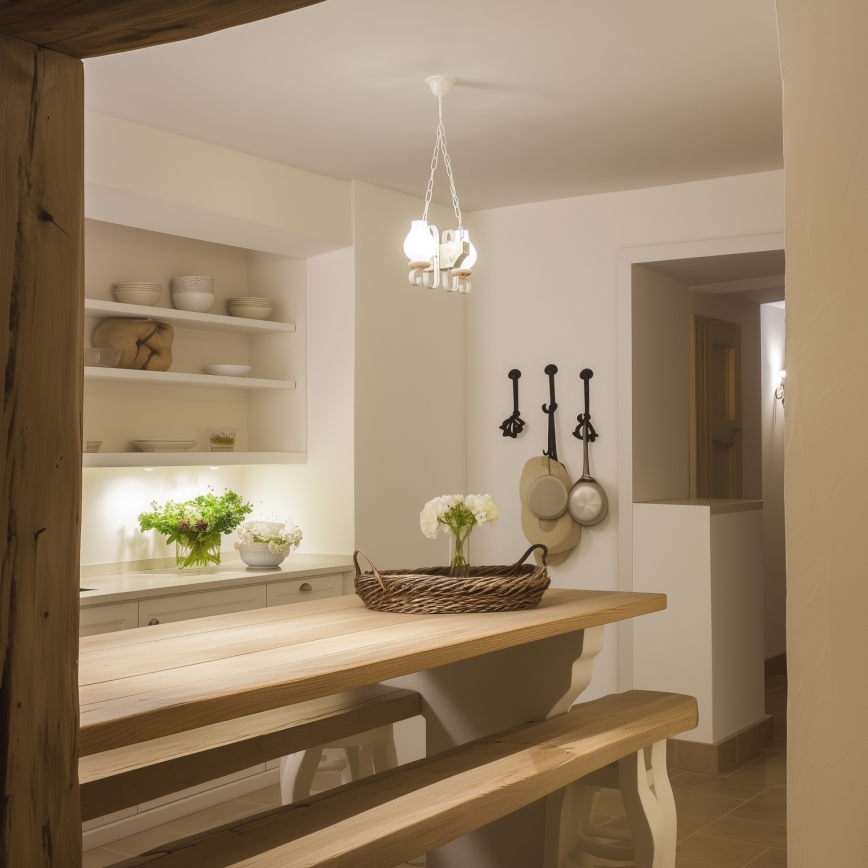 Brilagi - Chandelier on a chain QUEEN 2xE14/40W/230V beech/creamy