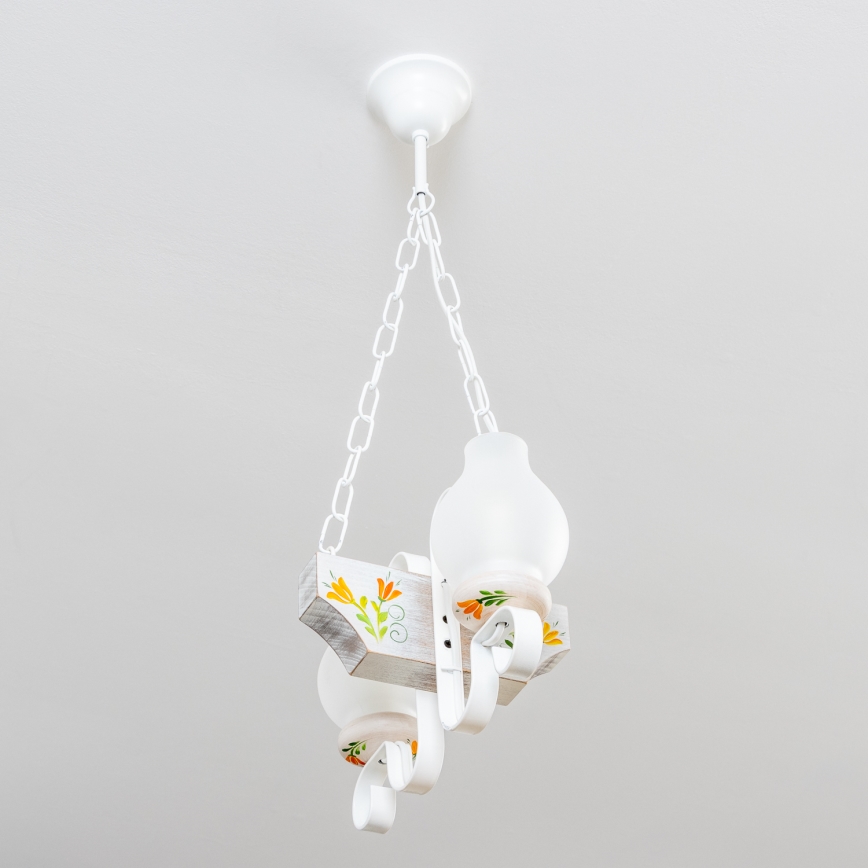 Brilagi - Chandelier on a chain QUEEN 2xE14/40W/230V beech/creamy