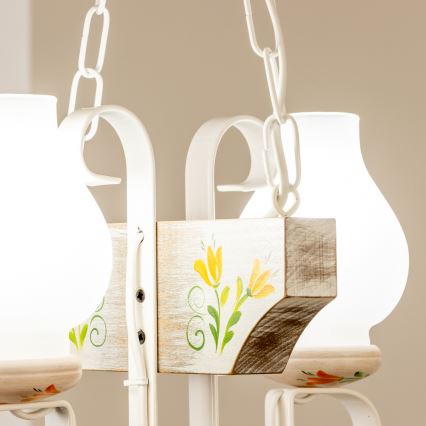 Brilagi - Chandelier on a chain QUEEN 2xE14/40W/230V beech/creamy