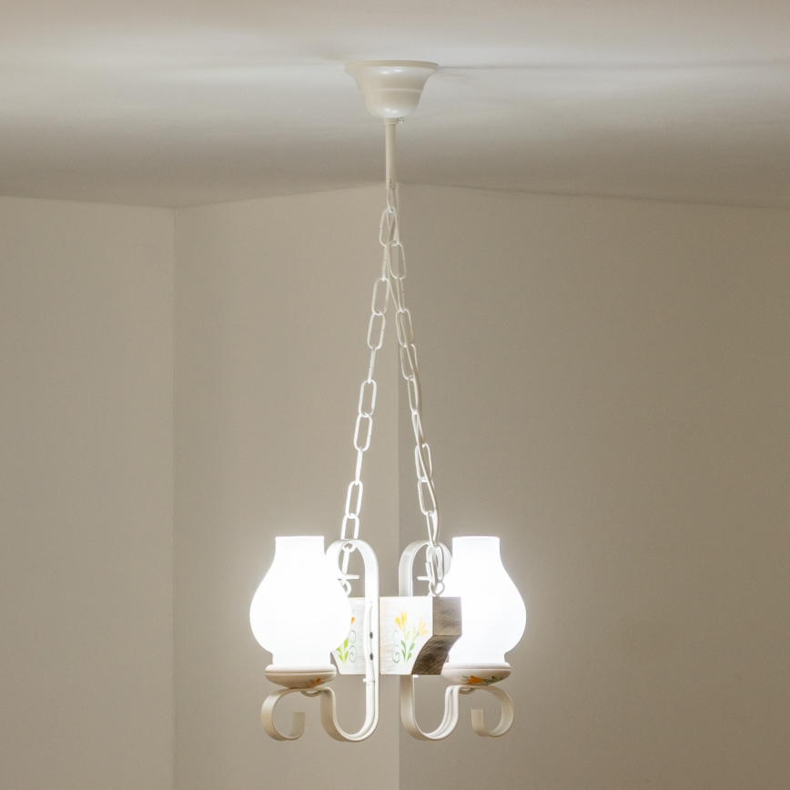 Brilagi - Chandelier on a chain QUEEN 2xE14/40W/230V beech/creamy