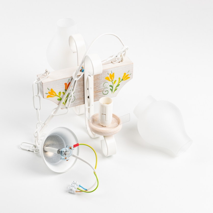 Brilagi - Chandelier on a chain QUEEN 2xE14/40W/230V beech/creamy