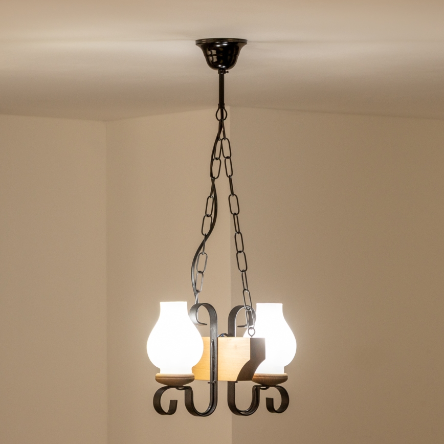 Brilagi - Chandelier on a chain QUEEN 2xE14/40W/230V beech