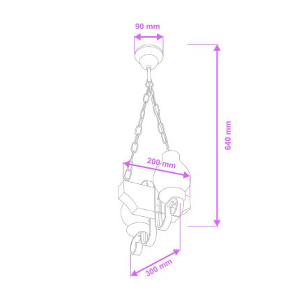 Brilagi - Chandelier on a chain QUEEN 2xE14/40W/230V beech