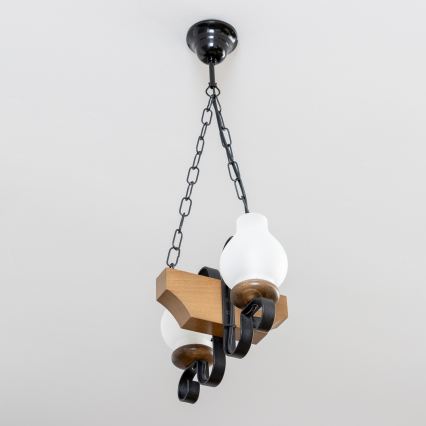 Brilagi - Chandelier on a chain QUEEN 2xE14/40W/230V beech/walnut