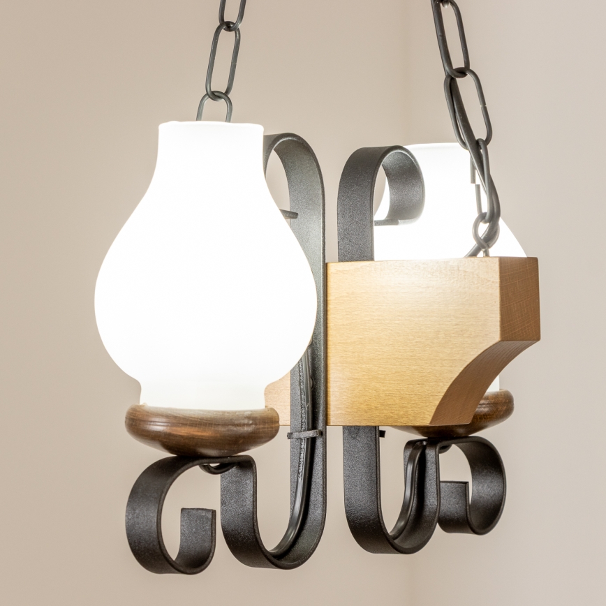 Brilagi - Chandelier on a chain QUEEN 2xE14/40W/230V beech/walnut