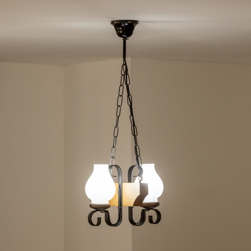 Brilagi - Chandelier on a chain QUEEN 2xE14/40W/230V beech/walnut
