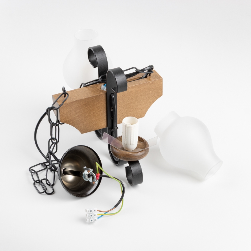 Brilagi - Chandelier on a chain QUEEN 2xE14/40W/230V beech/walnut