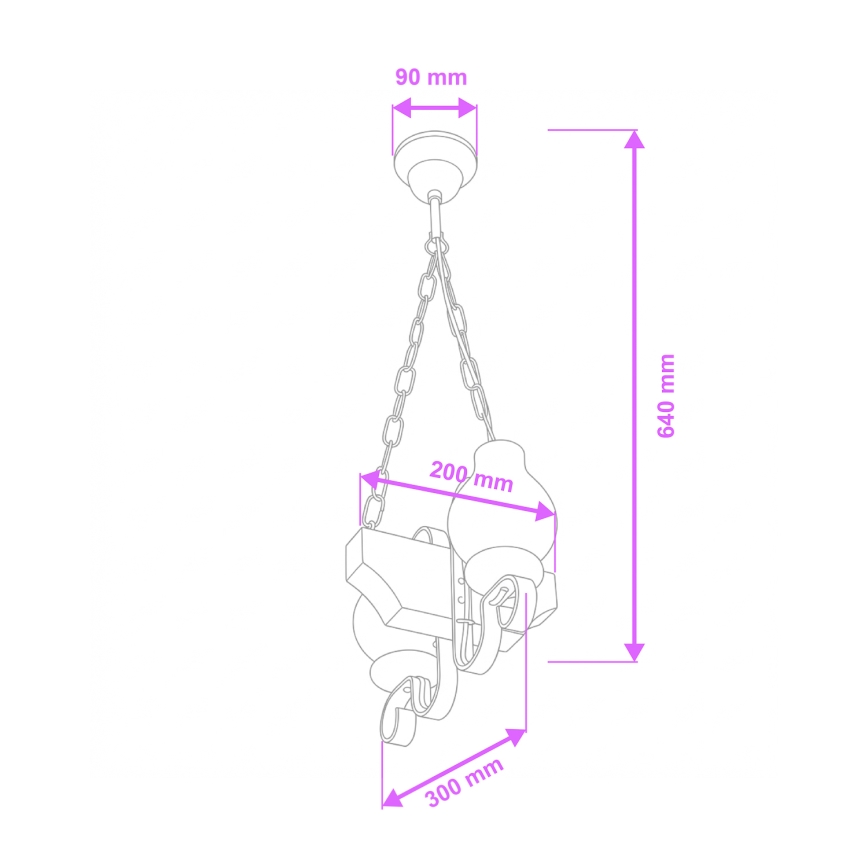 Brilagi - Chandelier on a chain QUEEN 2xE14/40W/230V beech/walnut