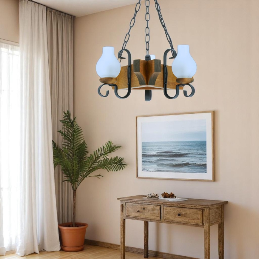 Brilagi - Chandelier on a chain QUEEN 3xE14/40W/230V beech