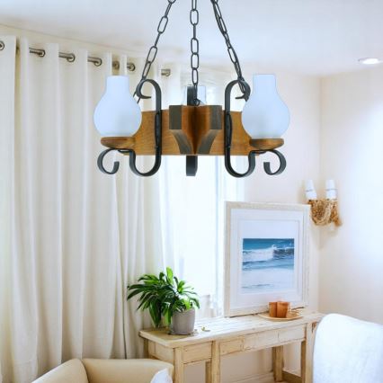 Brilagi - Chandelier on a chain QUEEN 3xE14/40W/230V beech
