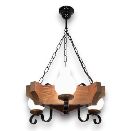 Brilagi - Chandelier on a chain QUEEN 3xE14/40W/230V beech/walnut