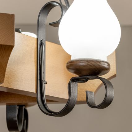 Brilagi - Chandelier on a chain QUEEN 3xE14/40W/230V beech/walnut