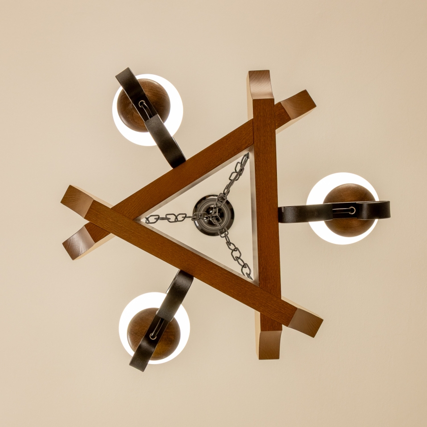 Brilagi - Chandelier on a chain QUEEN 3xE14/40W/230V beech/walnut