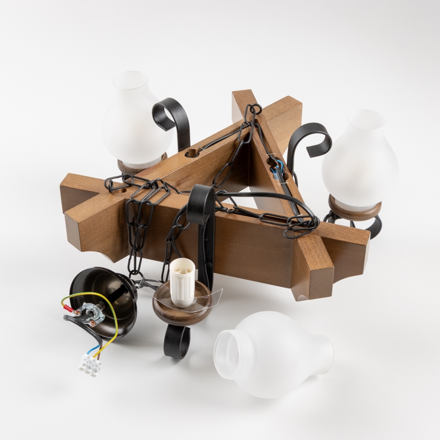 Brilagi - Chandelier on a chain QUEEN 3xE14/40W/230V beech/walnut