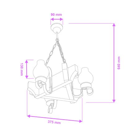 Brilagi - Chandelier on a chain QUEEN 3xE14/40W/230V beech/walnut