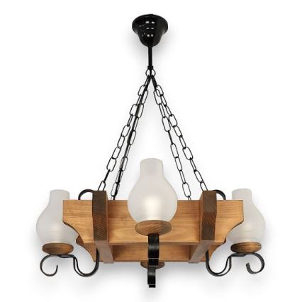 Brilagi - Chandelier on a chain QUEEN 4xE14/40W/230V beech