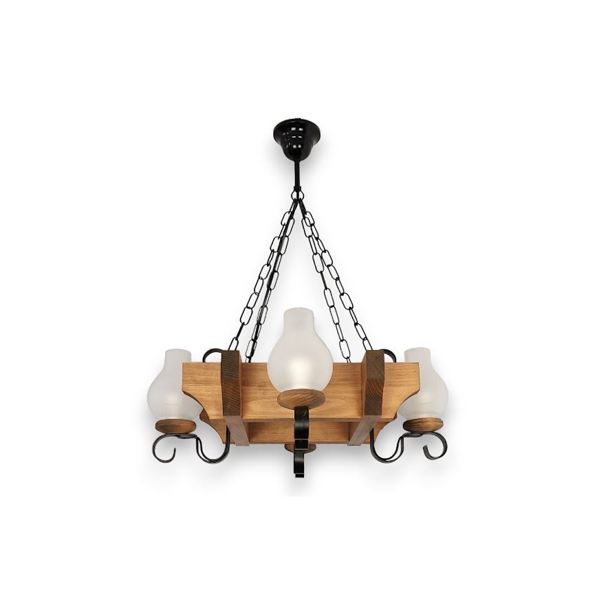 Brilagi - Chandelier on a chain QUEEN 4xE14/40W/230V beech