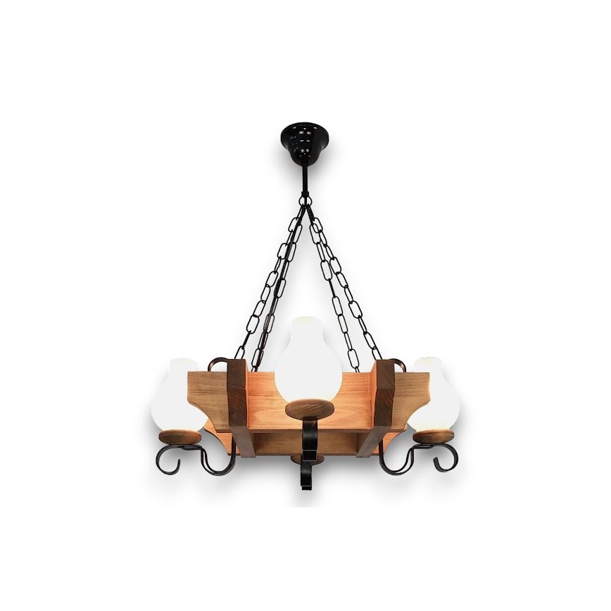 Brilagi - Chandelier on a chain QUEEN 4xE14/40W/230V beech