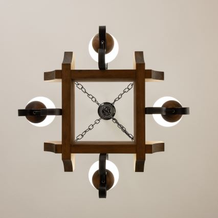 Brilagi - Chandelier on a chain QUEEN 4xE14/40W/230V beech