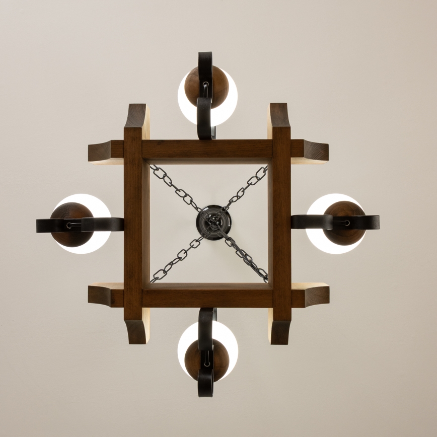 Brilagi - Chandelier on a chain QUEEN 4xE14/40W/230V beech