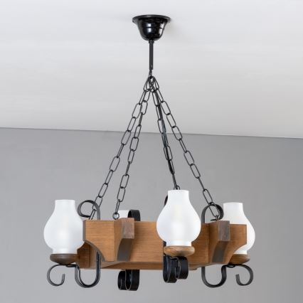 Brilagi - Chandelier on a chain QUEEN 4xE14/40W/230V beech