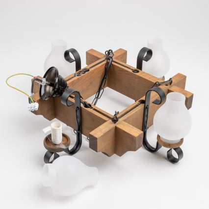 Brilagi - Chandelier on a chain QUEEN 4xE14/40W/230V beech