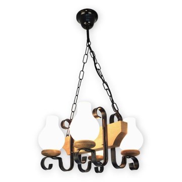 Brilagi - Chandelier on a chain QUEEN 4xE14/40W/230V beech