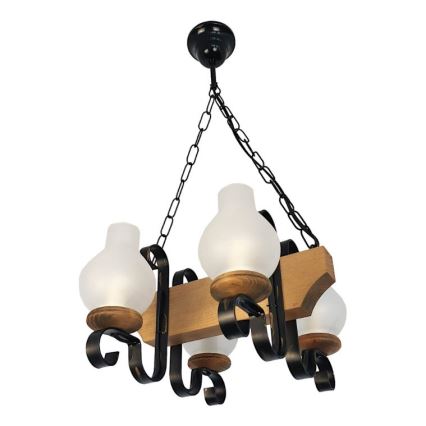 Brilagi - Chandelier on a chain QUEEN 4xE14/40W/230V beech